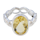 Sofia Rope-Wire Yellow Solitaire Ring Citrine Yellow
